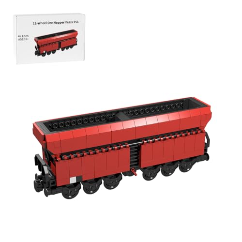 ExPrismarx Zug Bausteine Set, 421 Teile 12-Rad-Erzwagen Faals 151 Klemmbausteine Bausatz, Kreatives Geschenke Ornament für Jungen & Erwachsene, MOC-17906 von ExPrismarx