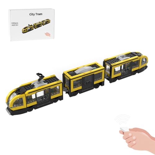 ExPrismarx Zug Bausteine Set, 530 Teile Stadtbahn Klemmbausteine Bausatz, Geschenke Ausstellungsstück für Jungen & Erwachsene, MOC-198402 (Dynamische Version) von ExPrismarx