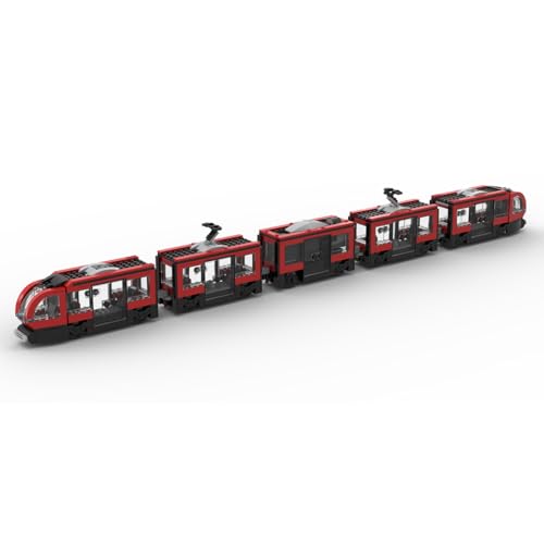 ExPrismarx Zug Bausteine Set, 781 Teile Stadtbahn Klemmbausteine Bausatz, Geschenke Ausstellungsstück für Jungen & Erwachsene, MOC-198092 (Dynamische Version) von ExPrismarx