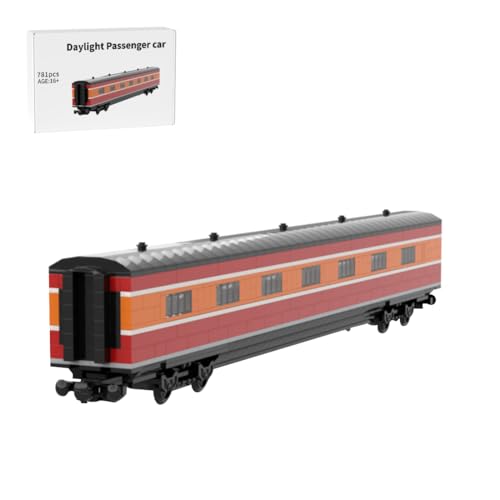 ExPrismarx Zug Bausteine Set, 781 Teile Tageslicht-Personenwagen Klemmbausteine Bausatz, Kreatives Geschenke Ornament für Jugendliche & Erwachsene, MOC-207792 von ExPrismarx