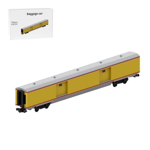 ExPrismarx Zug Bausteine Set, 788 Teile Eisenbahn-Gepäckwagen Klemmbausteine Bausatz, Kreatives Geschenke Ornament für Eisenbahnliebhaber, MOC-208210 von ExPrismarx