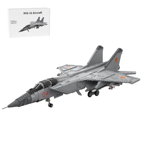 Kampfflugzeug, 2628 Teile Militärischer MiG-31 Einsatzkampfflugzeug Bausatz im Maßstab 1:35 mit variabler Flügelgeometrie, Sammlerstück Luftfahrtgeschenk für Erwachsene und Militärfans, MOC-225531 Kampfflugzeug, 2628 Teile Militärischer MiG-31 Einsatzkampfflugzeug Bausatz im Maßstab 1:35 mit variabler Flügelgeometrie, Sammlerstück Luftfahrtgeschenk für Erwachsene und Militärfans, MOC-225531 von ExPrismarx