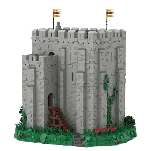 Mittelalterliche Bausteinset, 10,129 Teile Mittelalterliches Straßenszene Festung Modell mit großen Sockel Klemmbausteine Set, Geschenke Ausstellungsstück für Erwachsene und Jungen von ExPrismarx