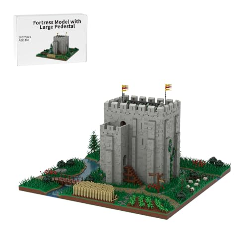 Mittelalterliche Bausteinset, 16,025 Teile Mittelalterliches Straßenszene Festung Modell mit großen Sockel Klemmbausteine Set, Geschenke Ausstellungsstück für Erwachsene und Jungen von ExPrismarx