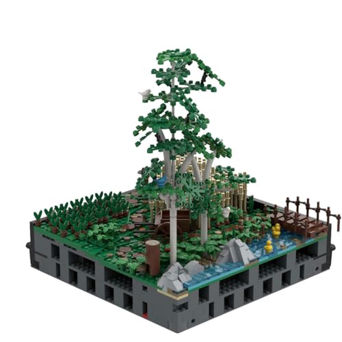 Mittelalterliche Bausteinset, 1784 Teile Landschaft mit Feldern und Bäumen Submodul Klemmbausteine Set für Mittelalterliche Burg Modell, Geschenke Ausstellungsstück für Erwachsene und Jungen von ExPrismarx