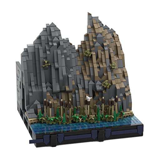 Mittelalterliche Bausteinset, 1923 Teile Ufer- und Unterbaumodell Supergroße Klemmbausteine Set für Mittelalterliche Burg, Geschenke Ausstellungsstück für Erwachsene und Jungen von ExPrismarx