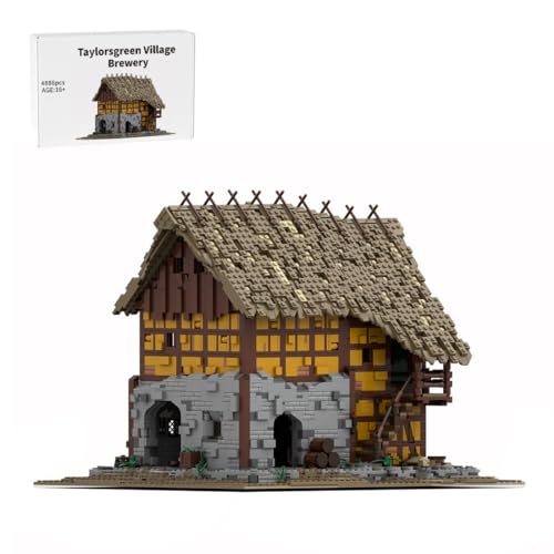 Mittelalterliche Bausteinset, 4886 Teile Taylorsgreen Village Brauerei Klemmbausteine Set, Geschenke Ausstellungsstück für Enthusiasten Erwachsene von ExPrismarx