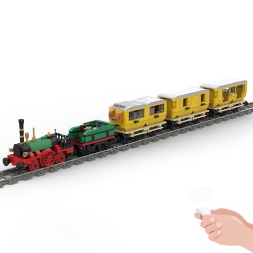 Zug Bausteine Set, 1050 Teile Deutsches erstes kommerzielles Zugmodell Klemmbausteine Bausatz mit Geschwindigkeitsregelung, Kreatives Geschenke Ornament für Jungen & Erwachsene (Dynamische Version) von ExPrismarx