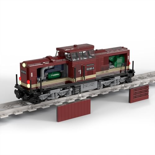 Zug Bausteine Set, 1092 Teile BR110 Deutsche Reichsbahn Lokomotive Fernsteuerung Verbrennungsmotor-Fahrzeug Klemmbausteine Bausatz, Kreatives Geschenke Ornament für Jugendliche & Erwachsene von ExPrismarx