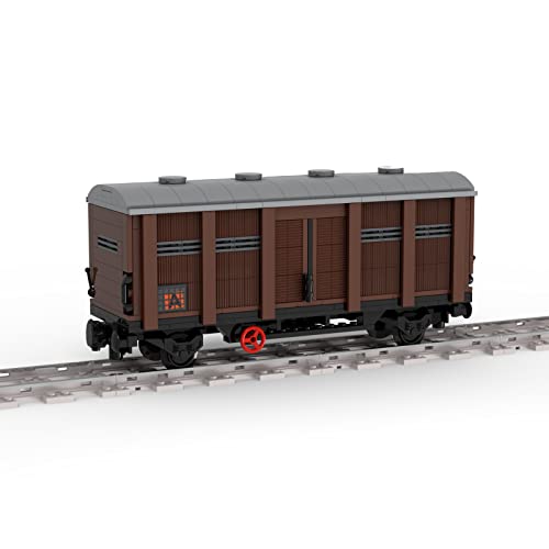 Zug Bausteine Set, 509 Teile Modellbahn-Set mit Beladbarem Geschlossenem Güterwagen Klemmbausteine Bausatz, Kreatives Geschenke Ornament für Jugendliche & Erwachsene von ExPrismarx