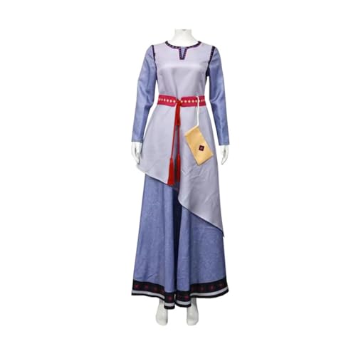 ExaRp Asha Prinzessin Langes Kleid Anime Club Kleid Mädchen Verkleidung Anime Cosplay Kostüm für Party Halloween von ExaRp