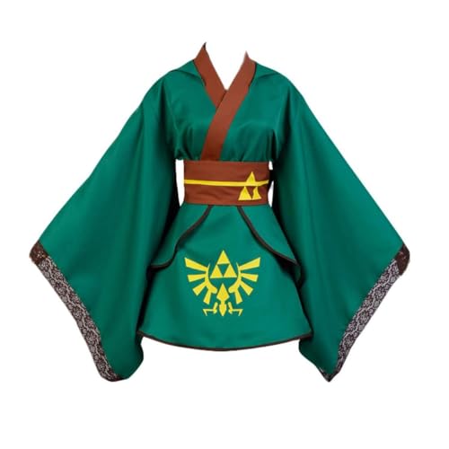 ExaRp Legend Of Zeldas Grünes Anime-Club-Kleid für Mädchen, Kostüm, Anime-Cosplay-Kostüm, für Party, Halloween von ExaRp