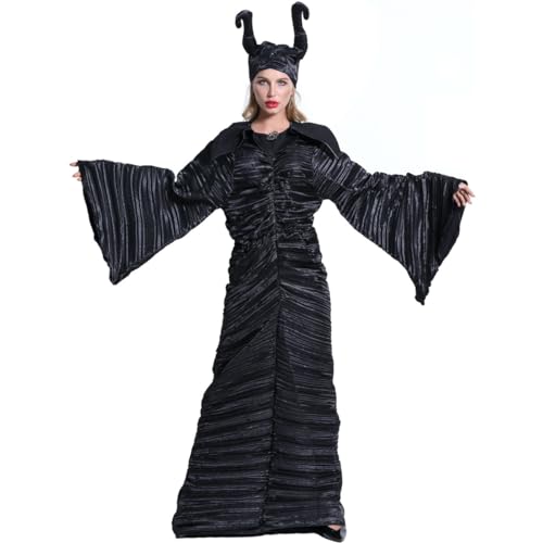 ExaRp Maleficent Dark Witch Anime Club Kleid Mädchen Verkleidung Anime Cosplay Kostüm für Party Halloween von ExaRp