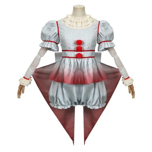 ExaRp Pennywises Clown Anime Club Kleid Mädchen Verkleidung Anime Cosplay Kostüm für Party Halloween von ExaRp