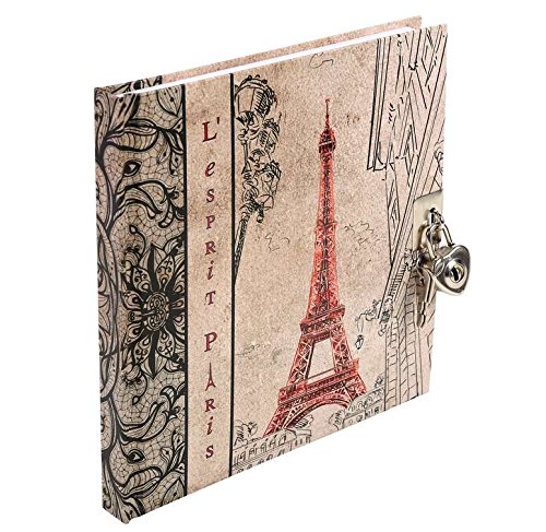 Tagebuch mit Schloss - Esprit Paris Classic liniert 17 x 16 cm verschiedene Motive (Eifelturm, Rot) von Exaclair