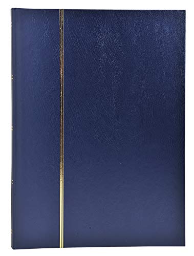 Exacompta 26154E Premium Briefmarken-Sammel-Album Classic mit 48 schwarzen Seiten Einsteckbuch aus Halbleder für Ihr Hobby Briefmarkenalbum blau von Exacompta