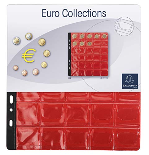 Exacompta 96003E 3er Pack Münzenhüllen für jeweils 30 Münzen in 30 mm, inklusive 3 rote Register, passend zum Münzalbum Numismatik Exacompta 96003E 3er Pack Münzenhüllen für jeweils 30 Münzen in 30 mm, inklusive 3 rote Register, passend zum Münzalbum Numismatik von Exacompta
