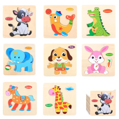 8 Pieces Kinderpuzzle aus Holz,Holzspielzeug Baby Puzzle, Steckpuzzle Holz Motorikspielzeug,Steckpuzzle Montessori Spielzeug, Birthday Gifts for Kids 8 Pieces Kinderpuzzle aus Holz,Holzspielzeug Baby Puzzle, Steckpuzzle Holz Motorikspielzeug,Steckpuzzle Montessori Spielzeug, Birthday Gifts for Kids von Exbrith