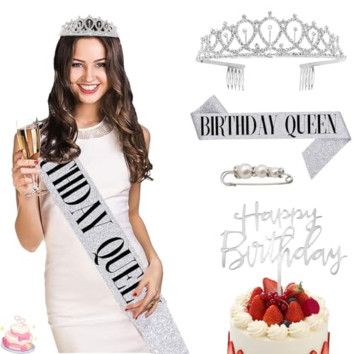 Exbrith 4 Stück Geburtstagskrone und Schärpe für Damen, Kristall Geburtstag Tiara Strass Kronen mit Schärpe, Birthday Krone für Party, um Mehr Komplimente zu Bekommen, Werden Sie zum Protagonisten Exbrith 4 Stück Geburtstagskrone und Schärpe für Damen, Kristall Geburtstag Tiara Strass Kronen mit Schärpe, Birthday Krone für Party, um Mehr Komplimente zu Bekommen, Werden Sie zum Protagonisten von Exbrith