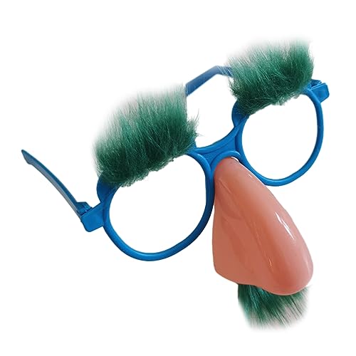 Exingk Lustige Brille für alte Männer, lustige Nasen-Verkleidung, Brille mit Schnurrbart und Augenbrauen, Halloween, Cosplay, Kostüm, Zubehör, Verkleidung, Brille mit Schnurrbart von Exingk