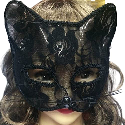 Exingk Schwarze Spitze Halloween Spitze Für Katze Gesicht Abdeckung Rollenspiel Prop Cosplay Eye Cover Party Spitze Halloween von Exingk