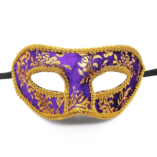 Exingk Venezianische Herren-Maske, Vintage-Maske, Halbgesichtsmaske, Party-Maske, Halloween-Kostüme, Zubehör für Karneval, Herren-Maske, Halbgesichtsmaske, Party-Maske für Karneval von Exingk