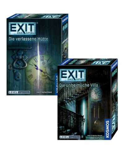 Exit Kosmos Spiele 694036 unheimliche Villa + Kosmos Spiele 692681 Spiel, Die verlassene Hütte; 2 Escape Room Spiele für Zuhause von Exit