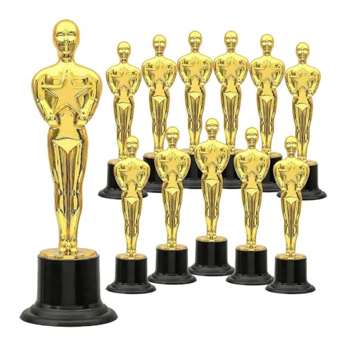 Exogio 12 Pack Goldene Trophäenstatuen Klein Pokal Fußball Aus Kunststoff, Pokal Kinder Trophy Cup Awards für Partygeschenke, Filmabend-Partygeschenke, Schulauszeichnungen, Gold + Schwarz von Exogio