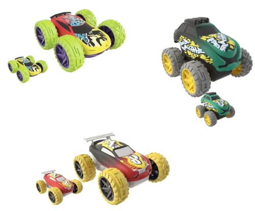 Exost Jump Set mit 3 Mini-Autos, 8 cm, Farbwechsel, Wasserkontakt, Sammlerspielzeug, ab 5 Jahren von Exost