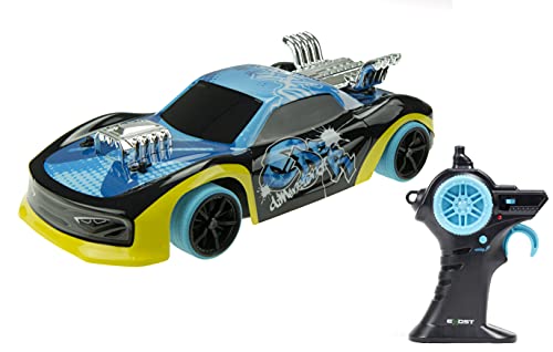 Exost RC 20628 Xmoke by Silverlit, ferngesteuertes Auto, Rennauto, mit Rauch, 2,4Ghz, Spielzeugauto, Auto, blau, ab 5 Jahre von Exost