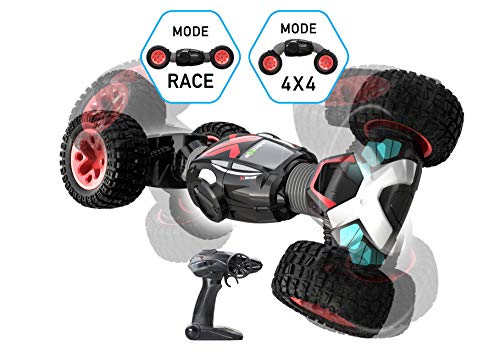 Exost 20253 - Revolt - Ferngesteuertes Auto- 2 Modi: 4x4 oder Racer - Ideales Kinderspielzeug - Spielzeugauto - grau/rot von Exost