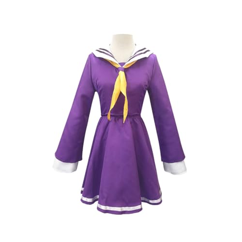 Exotuf Anime Shiro Cosplay Kostüm Frauen Lila Kleid Anzug Halloween Party Komplettes Outfit,Purple-M von Exotuf