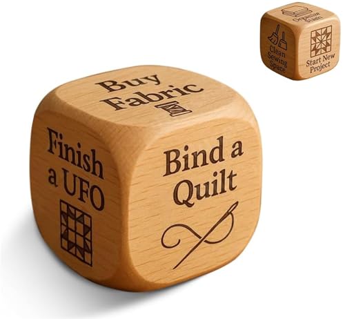 Quilter’s Dice Handmade Wooden Quilter’s Decision Dice with 6 Engraved Quilting Tasks, Novelty Quilt Guild Gifts, Fun Sewing Gift Sewists & Craft Lovers, Christmas Valentine’s Day(1pc) von Explcior