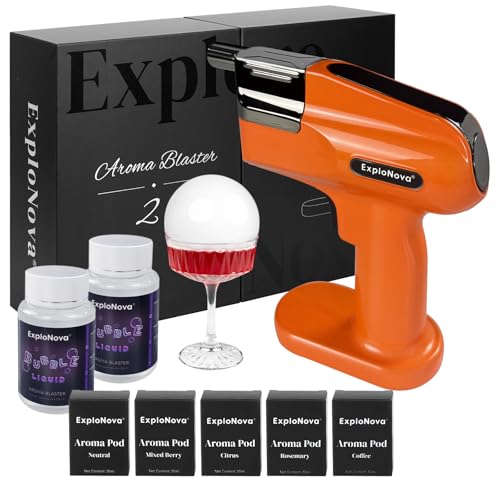 Aroma Blaster 2 – Cocktail-Rauchblasenmaschine – mit 5 Aroma-Pods und 200 ml essbaren Blasen, Bar & Home Party Essential, Geschenk für Verlobung & Geburtstag – Orange Aroma Blaster 2 – Cocktail-Rauchblasenmaschine – mit 5 Aroma-Pods und 200 ml essbaren Blasen, Bar & Home Party Essential, Geschenk für Verlobung & Geburtstag – Orange von ExploNova