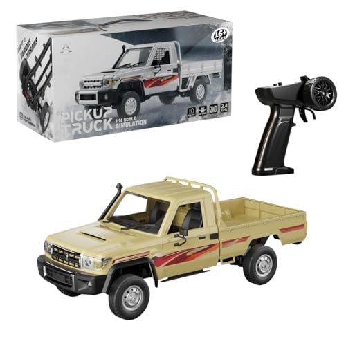 ExploTex 1/14 Maßstab RC Pickup, 2,4G Vollproportionaler RC car - Lastwagen mit unabhängiger Federung und verstellbaren Getriebe, Ideal für RC-Enthusiasten(RTR Version) von ExploTex