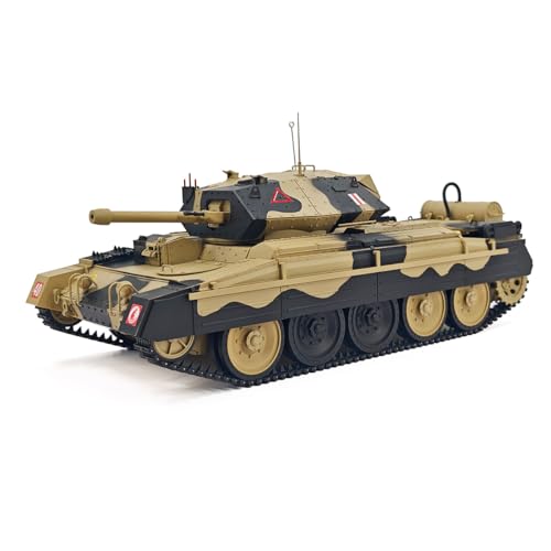 ExploTex 1:16 RC-Panzermodell, 2,4G Modell des Britischen Crusader mit Vollproportionalsteuerung, Sound Und Beleuchtung, Zwei Geschwindigkeitsmodi Und Rückstoßsimulation (RTR-Version) von ExploTex