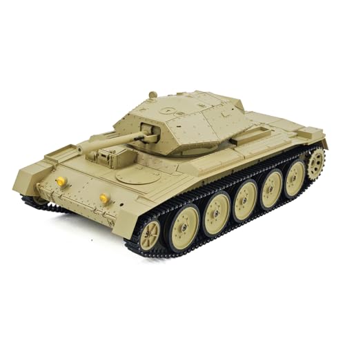 ExploTex 1:16 RC-Panzermodell, 2,4G Modell des Britischen Crusader mit Vollproportionalsteuerung, Sound Und Beleuchtung, Zwei Geschwindigkeitsmodi Und Rückstoßsimulation (RTR-Version) von ExploTex