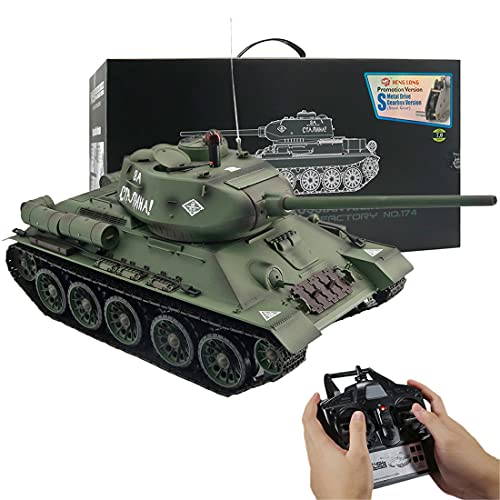 ExploTex 1:16 Sowjetischer T-34 Mittlerer RC-Panzer, 2,4G RC Militärpanzer-Modell mit Sound- Und Raucheffekt, EIN Ausgezeichnetes Geschenk für Wichtige Feiertage Wie Weihnachten ExploTex 1:16 Sowjetischer T-34 Mittlerer RC-Panzer, 2,4G RC Militärpanzer-Modell mit Sound- Und Raucheffekt, EIN Ausgezeichnetes Geschenk für Wichtige Feiertage Wie Weihnachten von ExploTex