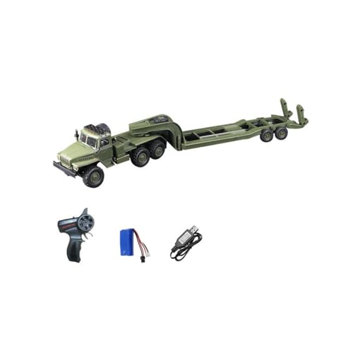 ExploTex B36-3 2,4 GHz 1:16 Maßstab Vollproportionaler RC-Militäranhänger, Elektrisch über Fernbedienung Verstellbar, Autoliebhaber (Zwei Batterien/Armeegrün) von ExploTex