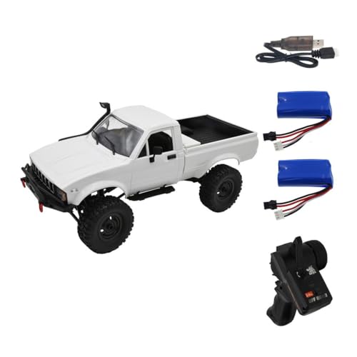 ExploTex C24-1 2.4 GHz Vollproportionaler 4WD RC-Offroad-Crawler,Ferngesteuertes Auto-Spielzeug, Autoliebhaber (Zwei Akkus/Weiß) von ExploTex