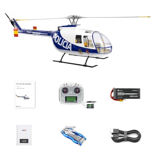 ExploTex FLYWING BO105 470 Größe 2,4 G 6-Kanal Militär-RC-Hubschraubermodell, mit H1-Flugsteuerung, GPS Und Einstellbaren Steuerelementen für Links- Und Rechtshänder(RTF-Version) von ExploTex