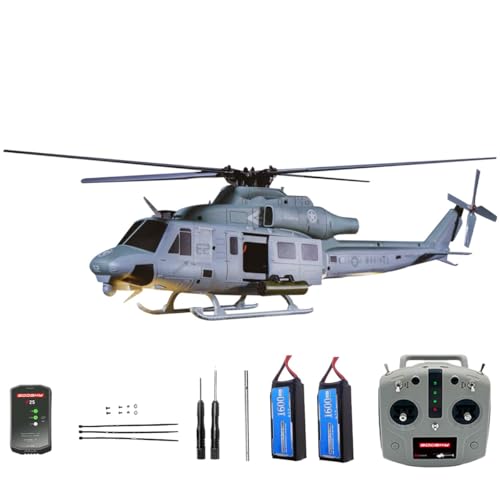 ExploTex GOOSKY E2 UH-1Y RC-Hubschrauber, 2,4G 6CH Hubschrauber Modell mit Zwei Bürstenlosen Direktantrieben, Lidar-Positionierung Und GPS-Hold-Funktion, Ideal für RC-Enthusiasten (BNF-Version) von ExploTex