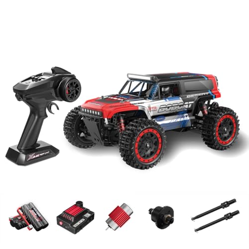 ExploTex S912 1/16 RC-Drift-Car, 2,4-GHz-4WD-Brushed-Vollproportional-Hochgeschwindigkeits-RC-Car-Modell, EIN Geschenk für Jugendliche Und Erwachsene (Zwei Batterien/rot) von ExploTex
