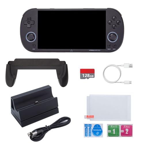 ExploTex TRI SMART PRO Handheld Retro Spielkonsole, 4.96-Zoll IPS Bildschirm Portable Konsole ohne Spiele 128G von ExploTex