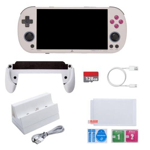 ExploTex TRI SMART PRO Handheld Retro Spielkonsole, 4.96-Zoll IPS Bildschirm Portable Konsole ohne Spiele 128G von ExploTex