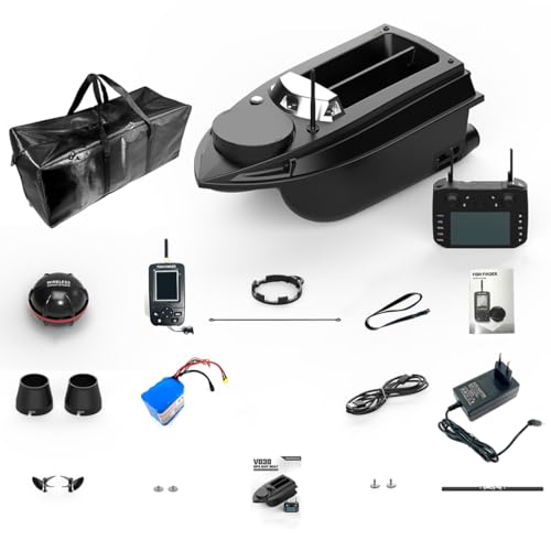 ExploTex V030 12V 2,4G Hochgeschwindigkeits-RC-Köderboot mit GPS-Ortung, Flexibler Köderausbringung Und Hoher Tragkraft, EIN Geschenk für Angelfreunde von ExploTex