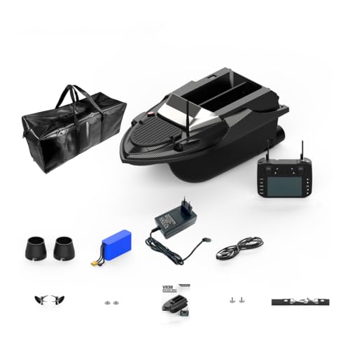 ExploTex V080 12V Hochgeschwindigkeits-RC-Köderboot, 9 Angelzonen Und 180 Wegpunkte, Ideal für Die Großflächige Abdeckung von Seen, Flüssen Oder Stauseen, EIN Geschenk für Angelfreunde von ExploTex