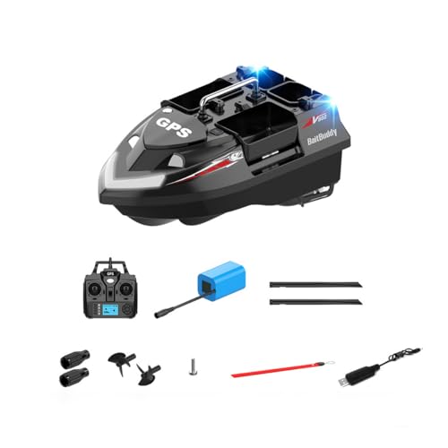 ExploTex V802PRO RC Köderboot, 4 Fächer, 3 Kg Große Kapazität, Hocheffizientes Köderboot mit GPS-Ortung, EIN Geschenk für Angelfreunde von ExploTex