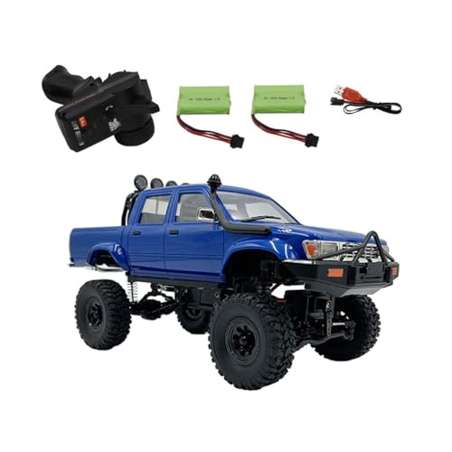 ExploTex WPL C64-1 1:16 Maßstab 4WD RC Pickup Offroad-Crawler, Blaues Ferngesteuertes Auto, Ausgestattet mit Zwei Batterien, Autoliebhaber ExploTex WPL C64-1 1:16 Maßstab 4WD RC Pickup Offroad-Crawler, Blaues Ferngesteuertes Auto, Ausgestattet mit Zwei Batterien, Autoliebhaber von ExploTex