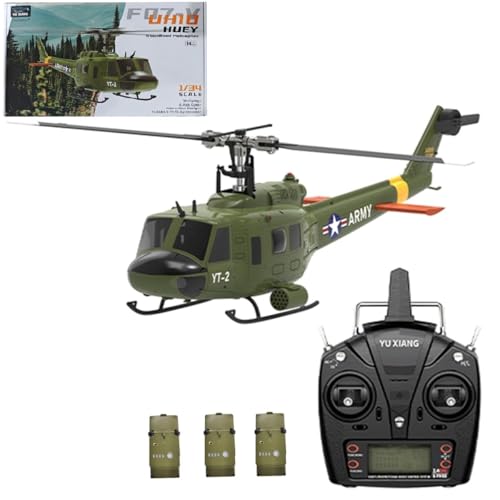 ExploTex YU Xiang F07-V 1/34 UH-1 Huey 2,4G 6CH Bürstenloser Direktantrieb Flybarless RC-Hubschrauber Modell, Modus 1/2 Umschaltbar,Geeignet Als Geschenk für Liebhaber Ferngesteuerter Flugzeuge(RTF) ExploTex YU Xiang F07-V 1/34 UH-1 Huey 2,4G 6CH Bürstenloser Direktantrieb Flybarless RC-Hubschrauber Modell, Modus 1/2 Umschaltbar,Geeignet Als Geschenk für Liebhaber Ferngesteuerter Flugzeuge(RTF) von ExploTex